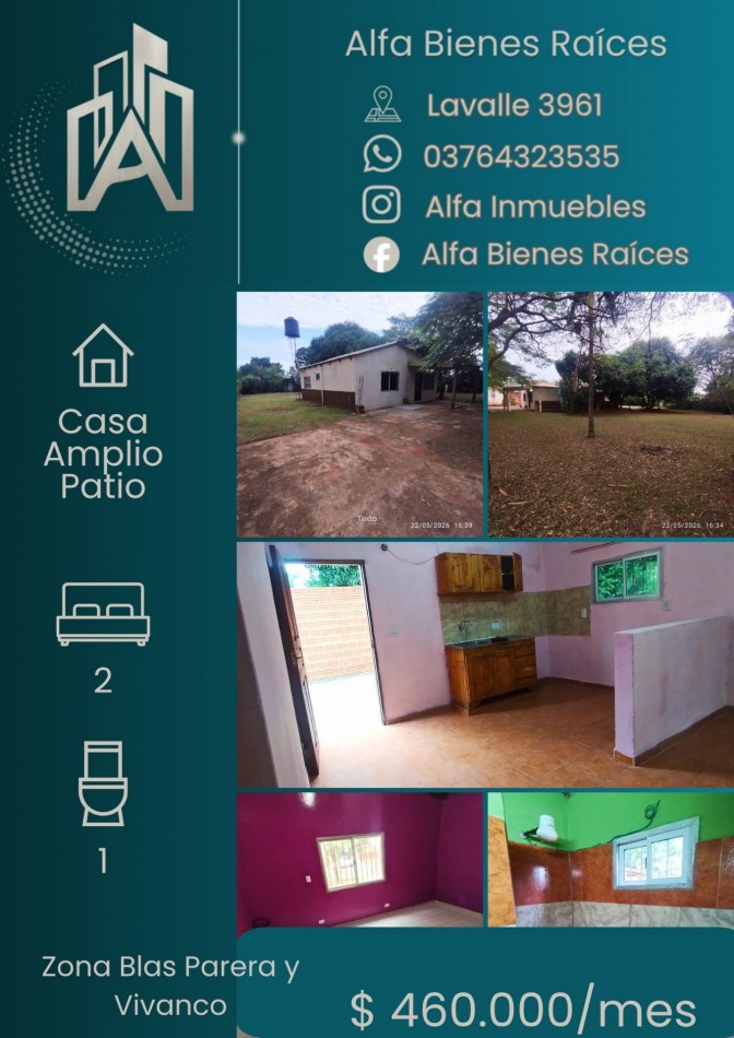 CASA DE DOS DORM EN ALQUILER